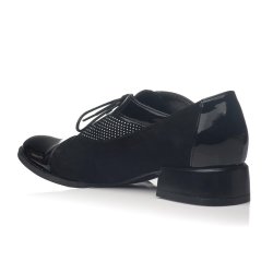 Pantofi piele naturala Parish Negru Buline - sau Orice Culoare